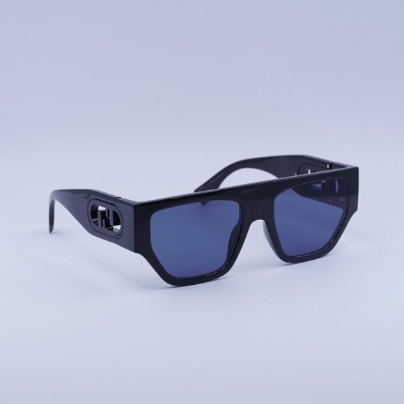 ?️ New Fendi FE40108U 01V Sunglasses - Shiny Black Frame, Light Blue Lenses